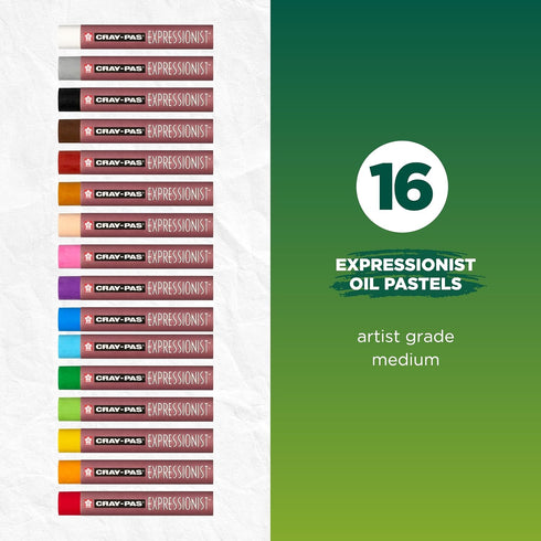 SAKURA CRAY-PAS EXPRESSIONIST OIL PASTEL SET - SOFT OIL PASTELS FOR ARTISTS - 16